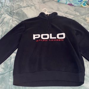 Blue polo half zip